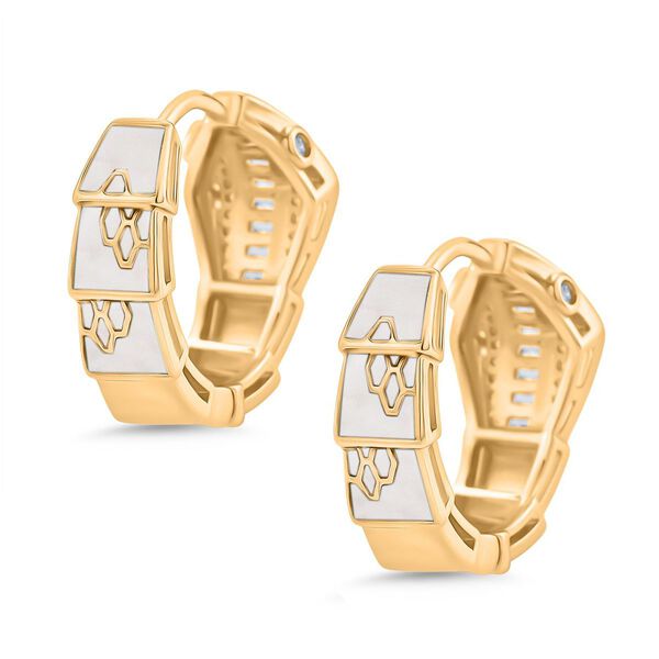 Weißer Zirkonia Ohrringe Nickelfreies Messing emailliert 0.50 ct image number 4