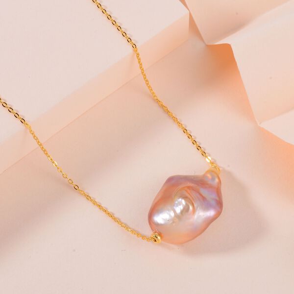 13-16 mm S&uuml;&szlig;wasser-Barockperlen-Kette, 50cm image number 2