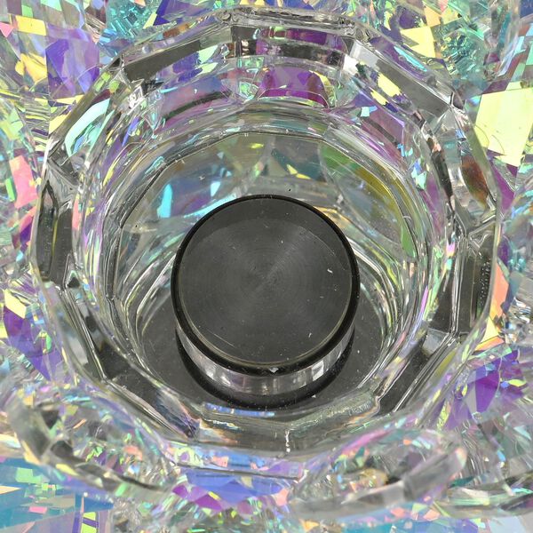 Kristallklare Lotusblume Kerzenhalter mit Drehsockel 18x7,5 cm, Nordlicht image number 5