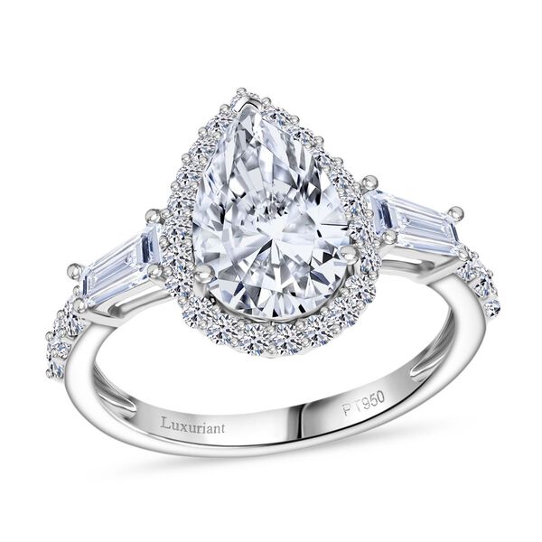 LUXURIANT IGI zertifizierter VS-EF Labor Diamant Ring in 950 Platin - 3 ct. image number 4