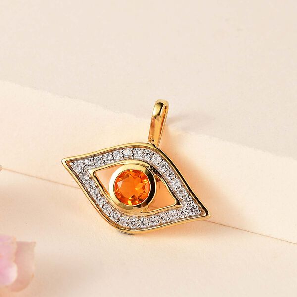 AA Salamanca Feueropal und Zirkon Anhänger - 0,70 ct. image number 2