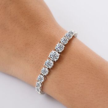 D&rsquo;Joy Moissanit 19cm Armband, 925 Silber rhodiniert - 13,58 ct.