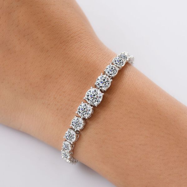 D&rsquo;Joy Moissanit 19cm Armband, 925 Silber rhodiniert - 13,58 ct. image number 3