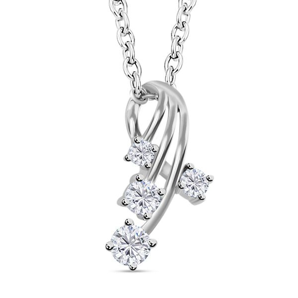 Moissanit Anh&auml;nger mit 50cm Kette - 0,55 ct.
