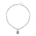Grünes Aventurin Collier, ca. 45 cm, silberfarben ca. 83.00 ct