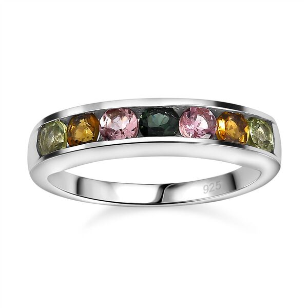 Mehrfarbig Turmalin Ring, 925 Silber platiniert  ca. 0,83 ct image number 4