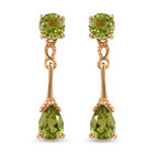 Natürlicher Peridot Ohrringe 925 Silber vergoldet ca. 2,11 ct