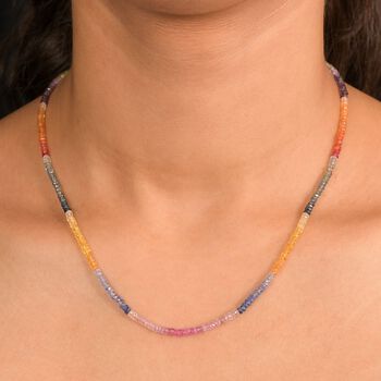 AA Multi Saphir 45cm Halskette - 47 ct.