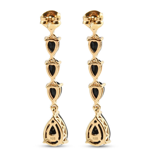 Schwarzer Turmalin Ohrh&auml;nger 925 Silber vergoldet ca. 6,77 ct&nbsp; image number 5