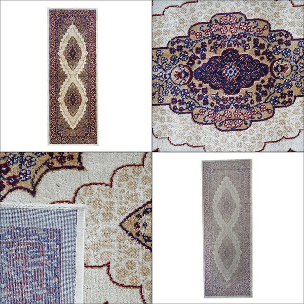 Moderner grauer & mehrfarbiger Läufer - 950 GSM, Größe: 66x180cm, weiß image number 8