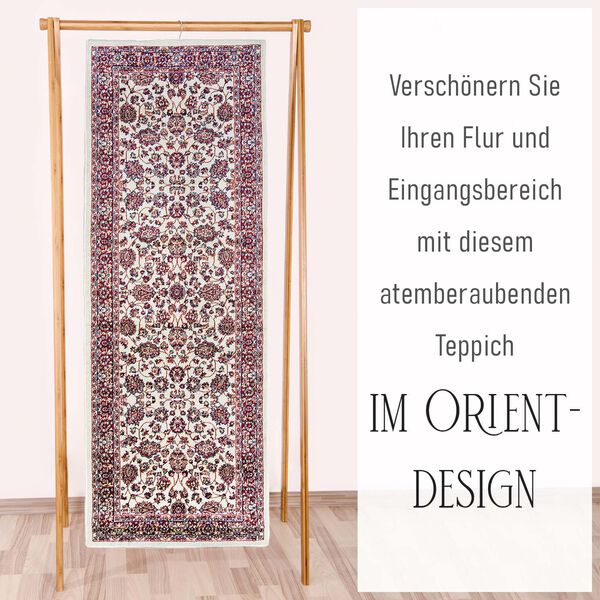 Moderner grauer & mehrfarbiger L&auml;ufer - 950 GSM, Gr&ouml;&szlig;e: 66x180cm, creme image number 4