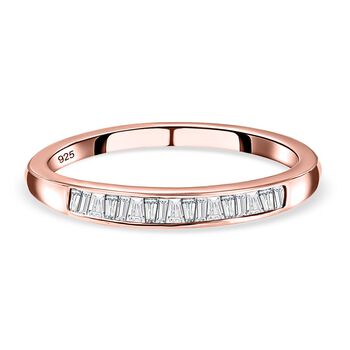 Wei&szlig;er Diamant-Ring, 925 Silber ros&eacute;vergoldet (Gr&ouml;&szlig;e 16.00) ca. 0,25 ct
