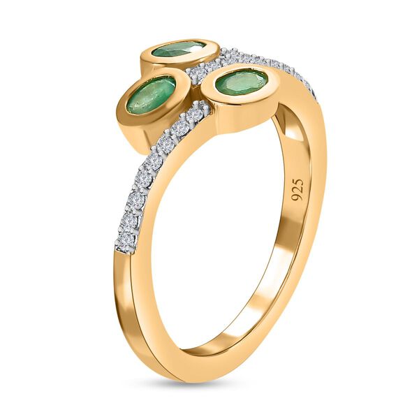 AA Kagem sambischer Smaragd und Zirkon Ring - 0,85 ct. image number 5