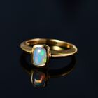 Natürlicher, äthiopischer Welo Opal Ring, 925 Silber vergoldet, ca. 0.64 ct image number 1
