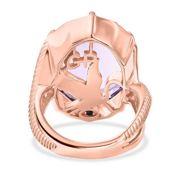 GP - AA Rose De France Amethyst, Kanchanaburi Blauer Saphir Ring 925 Silber 750 Ros&eacute;gold Vermeil (Gr&ouml;&szlig;e 21.00) ca. 17,36 ct image number 6