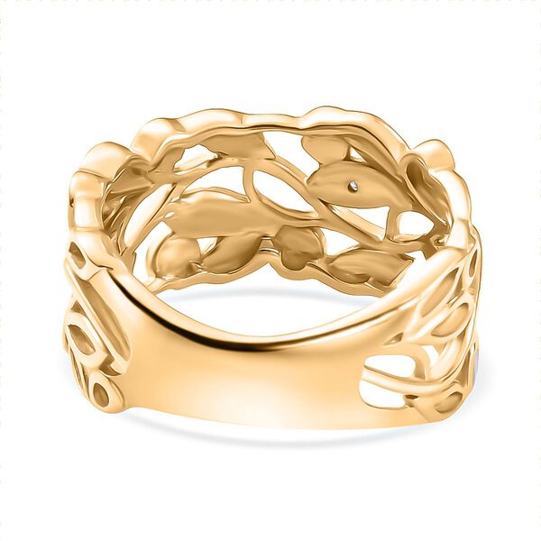 ALLORO vergoldeter Silberring mit Diamantakzenten image number 7