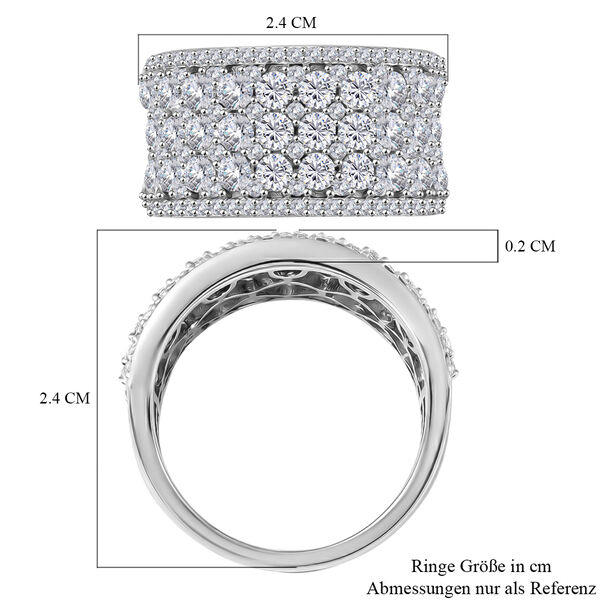 LUSTRO STELLA Premium AAA kubisch Zirkonia Cluster Ring 925 Silber Platin-&Uuml;berzug image number 4