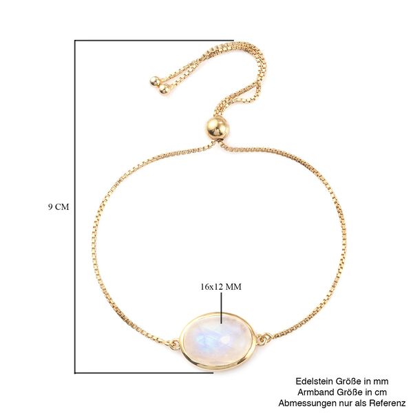 Regenbogen Mondstein Armband c.a 19 cm 925 Silber vergoldet ca. 8,71 ct image number 6