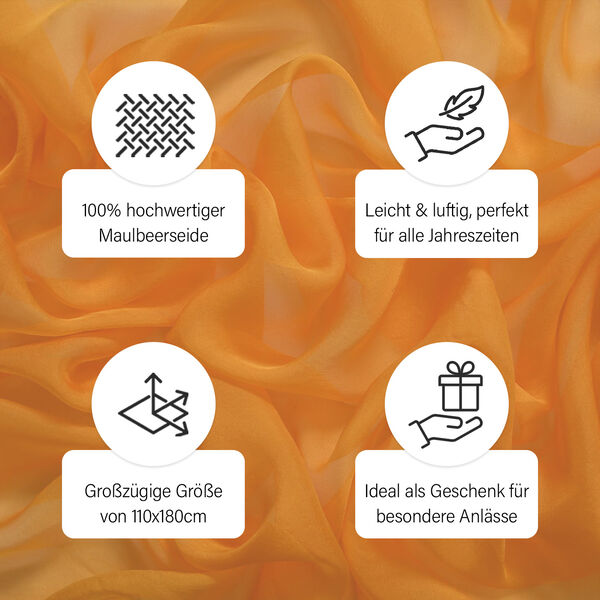 LA MAREY &ndash; Schal aus Maulbeerseide gelb image number 4