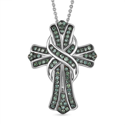 LUXURIANT DIAMOND - Lab Grown Gr&uuml;ner Diamant VS-EF SGL zertifiziert Schmuckset ca. 50 cm 925 Silber rhodiniert ca. 0,50 ct.