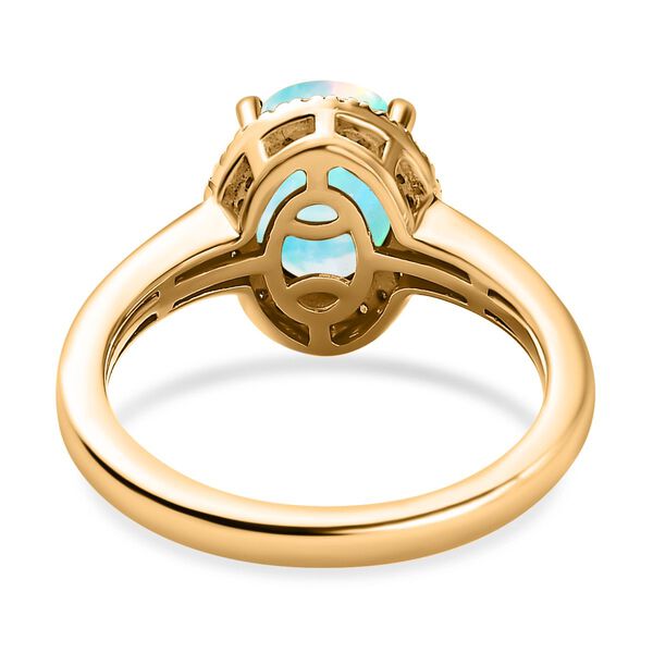 Nat&uuml;rlicher, &auml;thiopischer Welo Opal und Diamant-Ring - 1,23 ct. image number 6