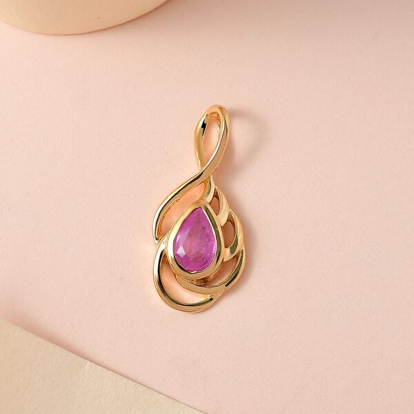 Ilakaka Rosa Saphir (Fissure gefüllt) Anhänger, 925 Silber vergoldet ca. 0.58 ct image number 2