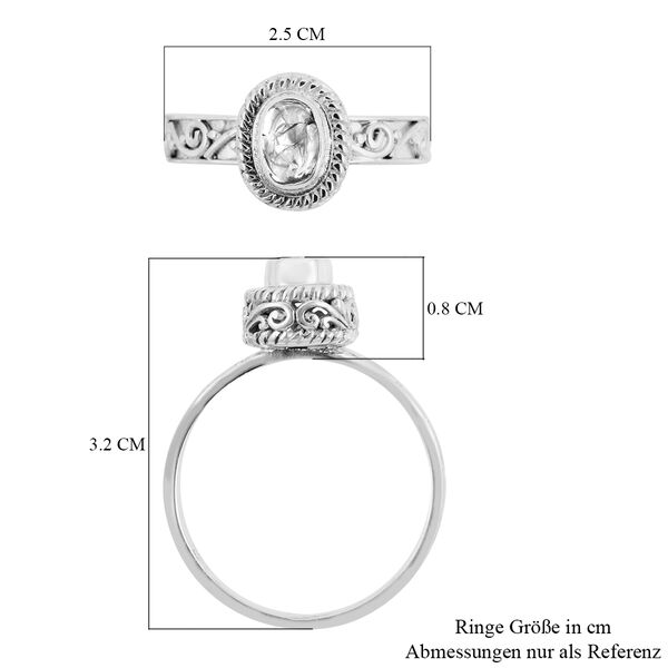 Royal Bali Kollektion - Polki Diamant-Ring, 925 Silber  ca. 0,44 ct image number 6
