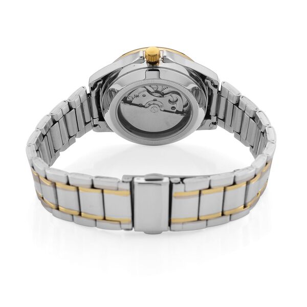 GENOA TIME V2 - Automatik-Armbanduhr, Mechanisches Uhrwerk, Edelstahlarmband, bicolor, Weißes Zifferblatt, 36 mm image number 5