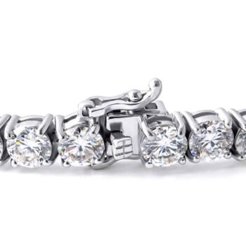 D'Joy Moissanit (Rund) Armband ca. 20 cm 925 Silber Rhodiniert ca. 19.12 ct