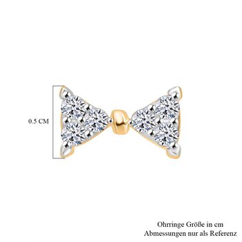 LUXURIANT SI Labor Diamant Ohrringe, 925 Silber Gelbgold Vermeil - 0,26 ct.