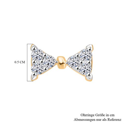 LUXURIANT DIAMOND- SI Labor Diamant Ohrringe, 925 Silber Gelbgold Vermeil - 0,26 ct. image number 3