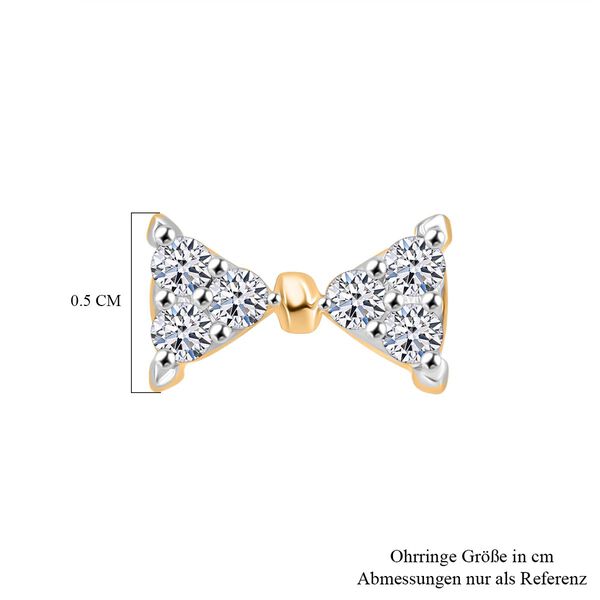 LUXURIANT SI Labor Diamant Ohrringe, 925 Silber Gelbgold Vermeil - 0,26 ct. image number 3