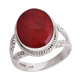 Royal Bali - D'Joy Koralle Ring 925 Silber (Gr&ouml;&szlig;e 21.00) ca.