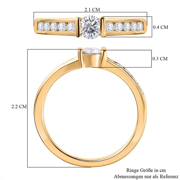 Moissanit Ring, 925 Silber mit Gelbgold Vermeil - 0,52 ct. image number 8