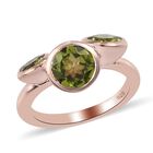 Peridot 3 Stein Ring 925 Silber Roségold image number 3