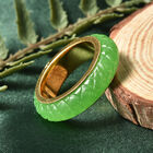 Grüner Jade-Ring, 925 Silber vergoldet (Größe 16.50) ca. 13,00 ct image number 1