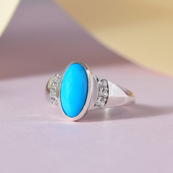 Sleeping beauty T&uuml;rkis und Zirkon Ring - 2,27 ct. image number 2