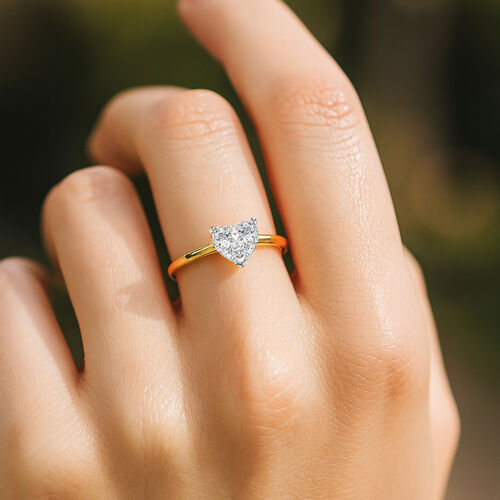 LUXURIANT DIAMOND - Lab Grown Diamant VS-EF SGL zertifiziert Ring, 925 Silber 750 Gelbgold Vermeil (Größe 17.00) ca. 0,50 ct image number 2