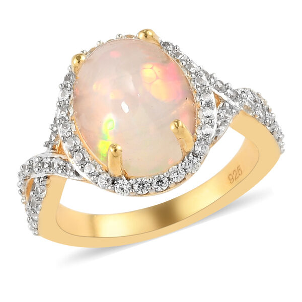 Natürlicher, äthiopischer Opal und Natürlicher, äthiopischer Opal und Zirkon-Ring - 2,96 ct. image number 4