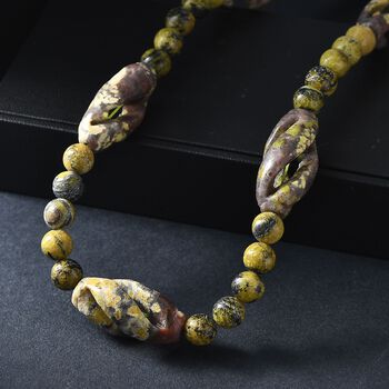 Gew&uuml;rz Jaspis und gelbe Jaspis 50cm Halskette - 271 ct.