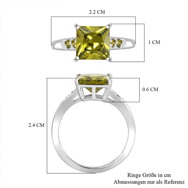 Peridot kubischer Zirkonia-Ring - 4,55 ct. image number 7