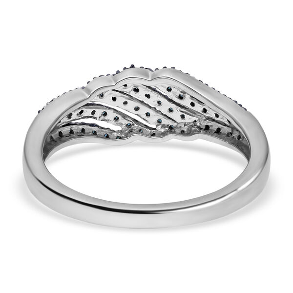 Blauer Diamant Ring, 925 Silber platiniert (Gr&ouml;&szlig;e 21.00) ca. 0.33 ct image number 5