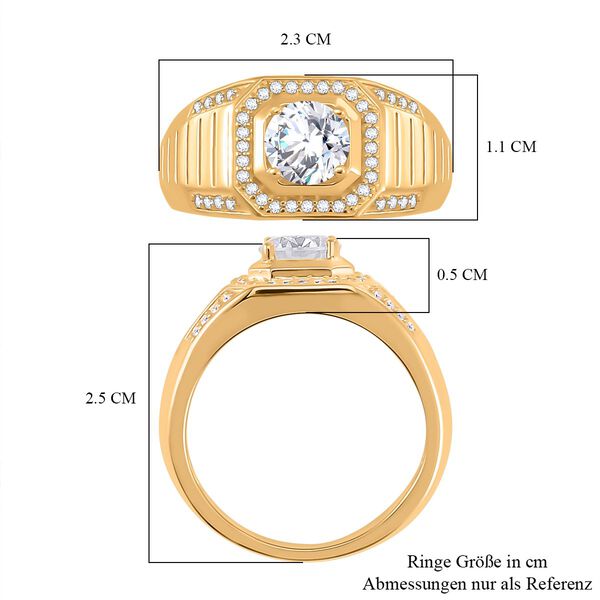 Moissanit Ring, 925 Silber Gelbgold Vermeil - 1,22 ct. image number 6