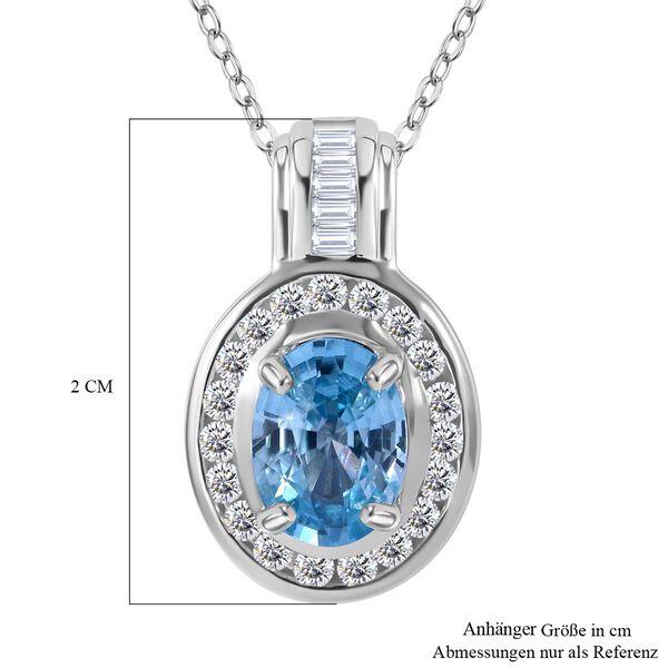 AA Blauer Zirkon, Weißer Zirkon Schmuckset 925 Silber rhodiniert ca. 3,52 ct. image number 6