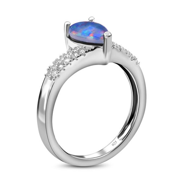 Boulder Opal Triplett und Zirkon-Ring - 1,47 ct. image number 7