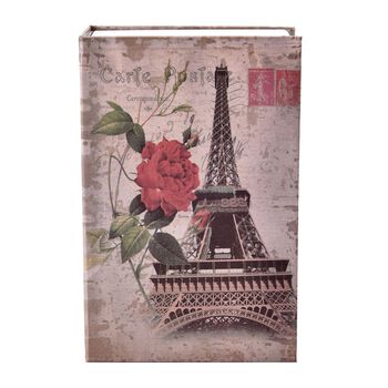 W&ouml;rterbuch-Safe mit Eiffelturm-Muster, mit 2 buchf&ouml;rmigen Schl&uuml;sseln, Gr&ouml;&szlig;e 18x12x5,5 cm