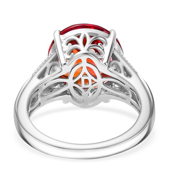 D'Joy Labor Padparadscha Saphir und Zirkon Ring - 9,82 ct. image number 5