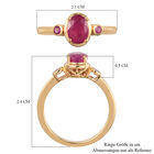 Rubin-Ring, Fissure gefüllt, 925 Silber vergoldet  ca. 1,26 ct image number 6