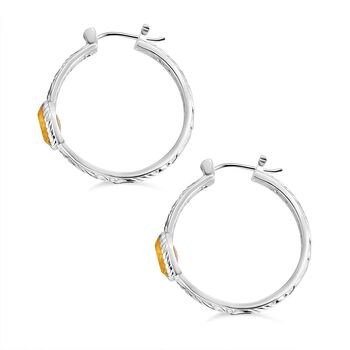 Royal Bali - Fissure gef&uuml;llt gelber Saphir Ohrringe 925 Silber ca. 1.99 ct