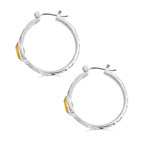 Royal Bali - Fissure gefüllt gelber Saphir Ohrringe 925 Silber ca. 1.99 ct image number 3